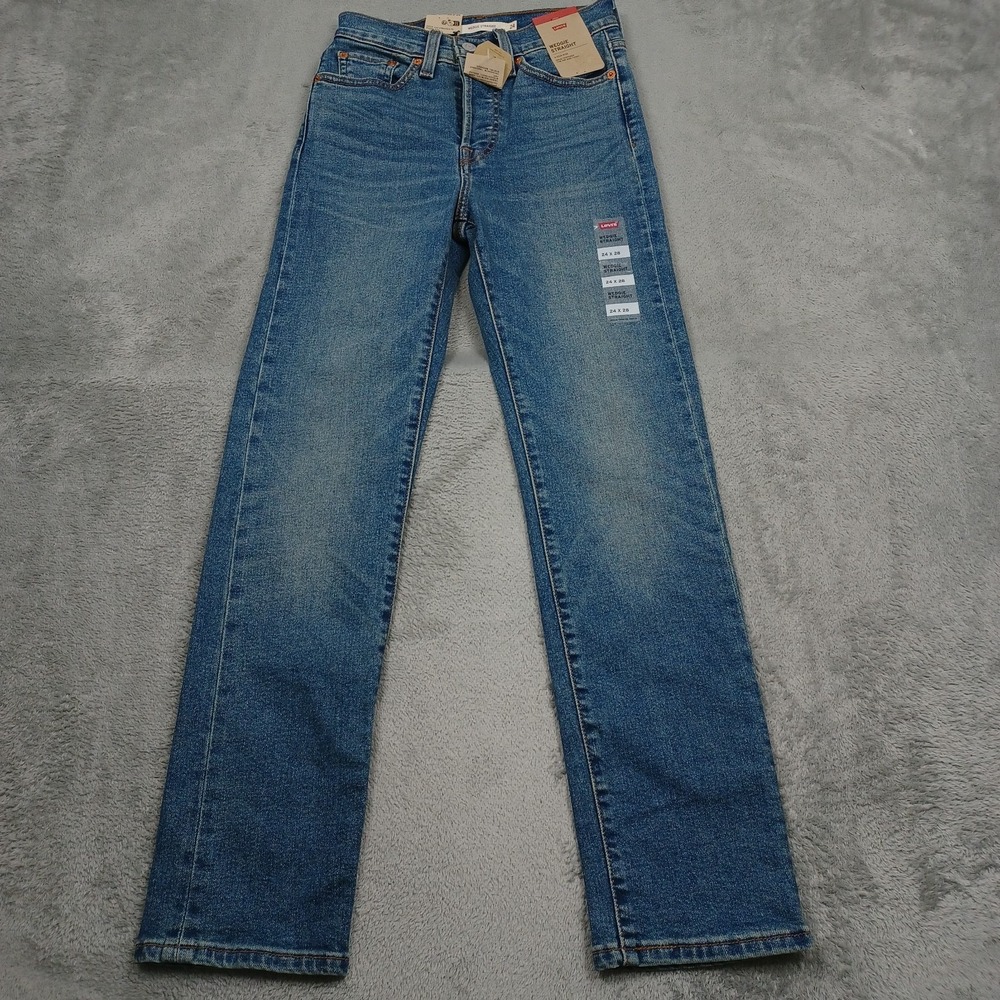 Levis Jeans Womens 24 Blue Denim Wedgie Straight Modern NWT